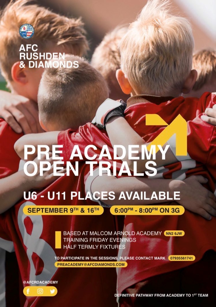 PreAcademy Open Trials AFC Rushden & Diamonds