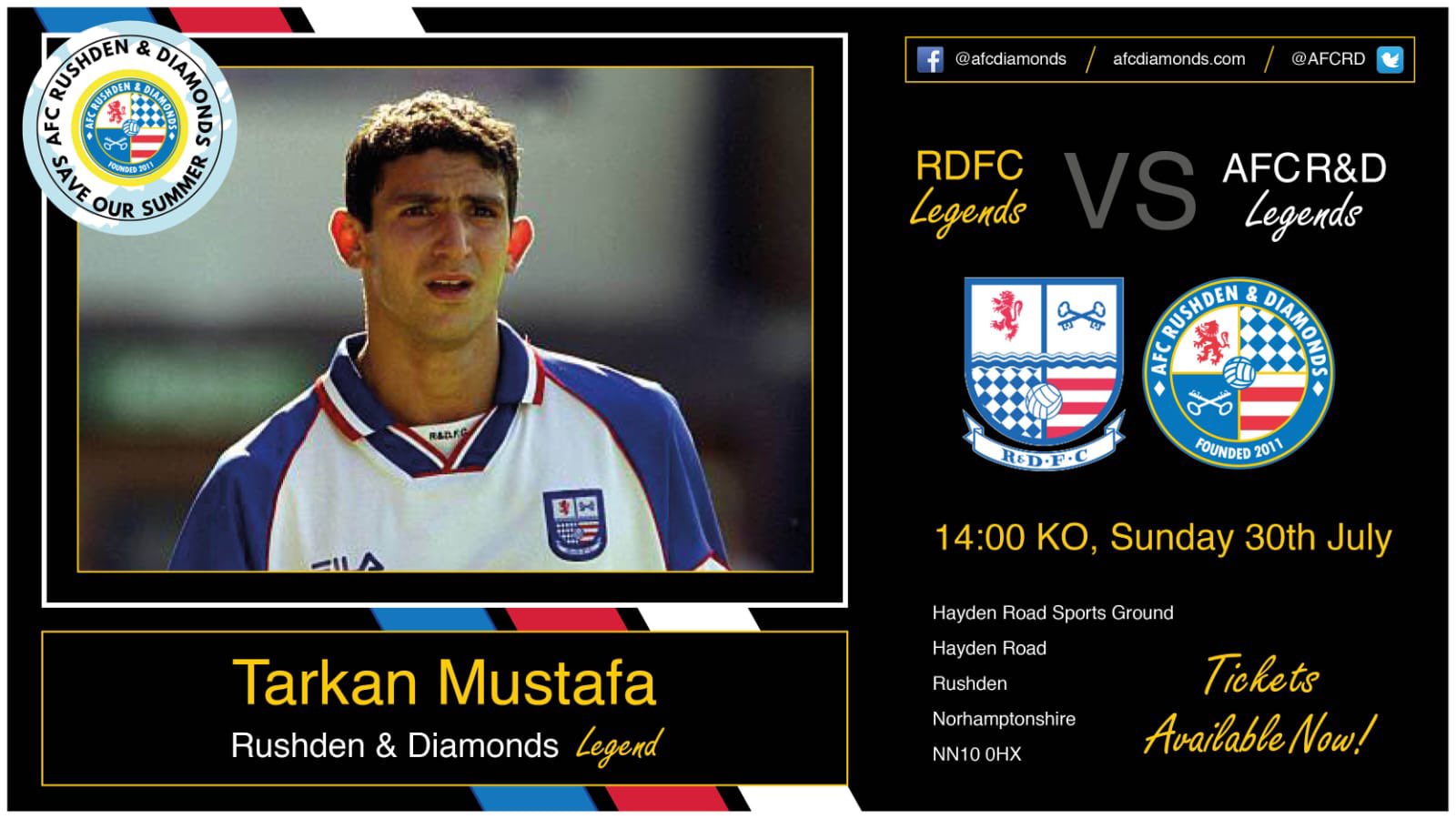 RDFC Legend – Tarkan Mustafa – AFC Rushden & Diamonds